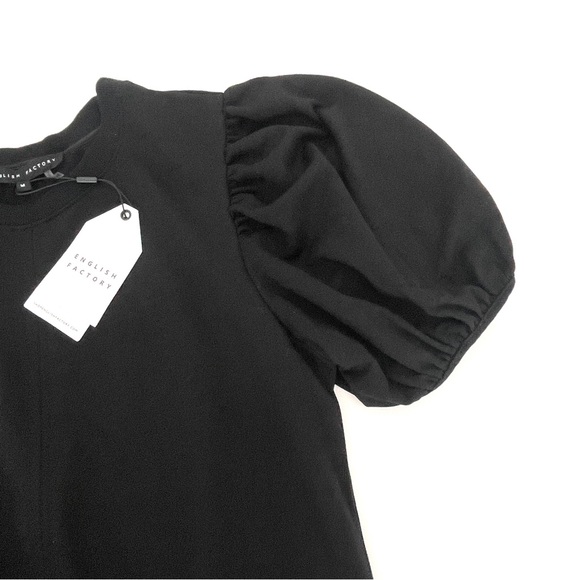 NWT English Factory Black Knit Woven Mixed Dress - Picture 6 of 10